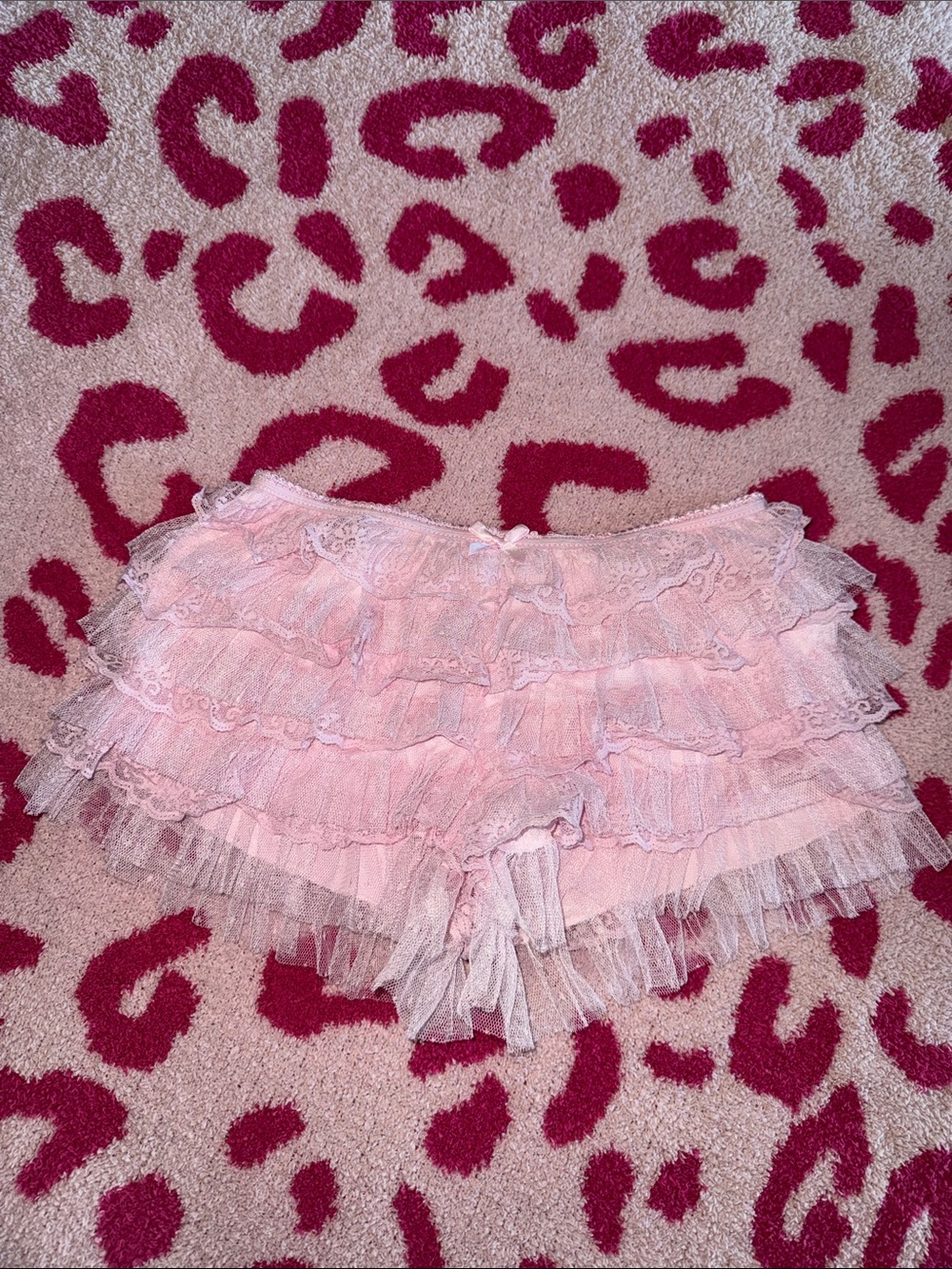 Jaded London Pink Lace Ruffle Short